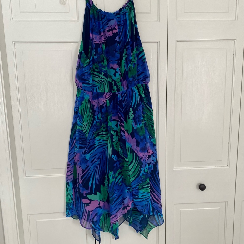 Tropical Print Lane Bryant Handkerchief-hemmed Dress
